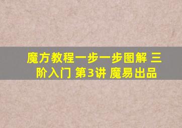 魔方教程一步一步图解 三阶入门 第3讲 魔易出品